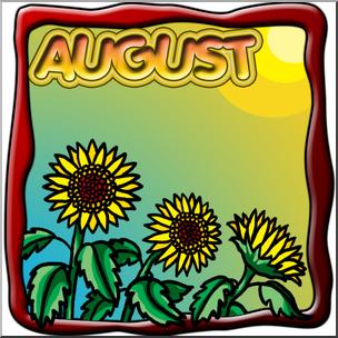 Clip Art: Month Graphic: August Color