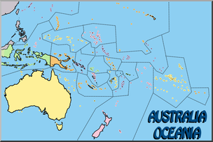 Clip Art: Australia and Oceania Map Color Unlabeled