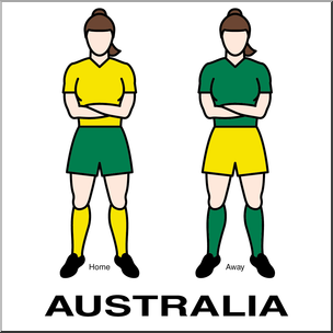 Clip Art: Women’s Uniforms: Australia Color