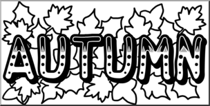 Clip Art: Autumn Banner B&W