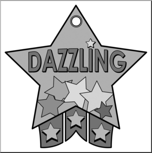 Clip Art: Dazzling Award Grayscale