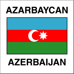 Clip Art: Flags: Azerbaijan Color