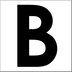 Clip Art: Alphabet Set 00: B Upper Case BW