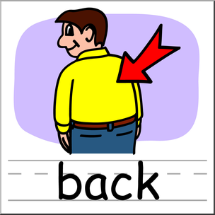 Clip Art: Basic Words: Back Color Labeled