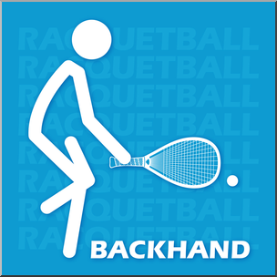 Clip Art: Racquetball Backhand Color