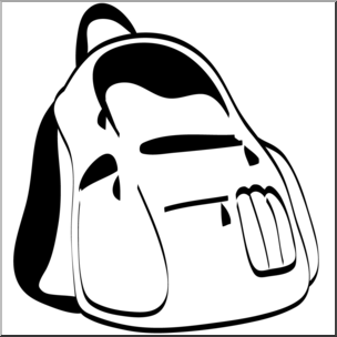 Clip Art: Backpack B&W