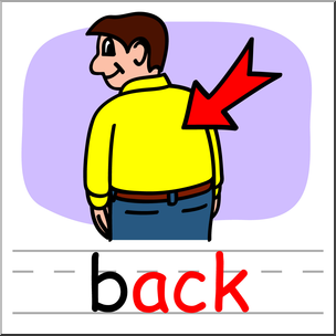 Clip Art: Basic Words: -ack Phonics: Back Color