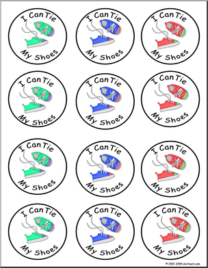 Small Badges:  “I Can Tie My Shoes”