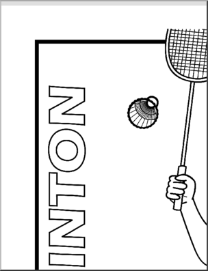 Large Poster: Sports – Badminton (b/w)