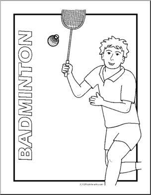 Coloring Page: Sport – Badminton
