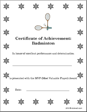 Sports Certificates: Badminton