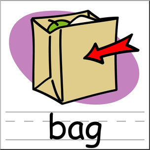 Clip Art: Basic Words: Bag Color Labeled