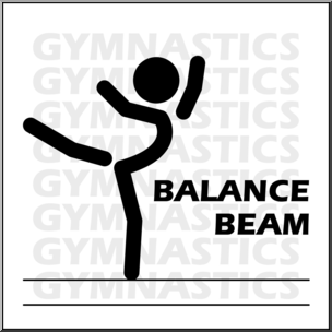 Clip Art: Gymnastics: Balance Beam B&W