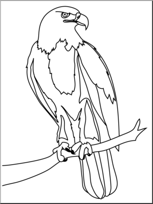 Clip Art: Bald Eagle 1 B&W 2