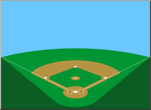 Clip Art: Baseball Field 2 Color 1