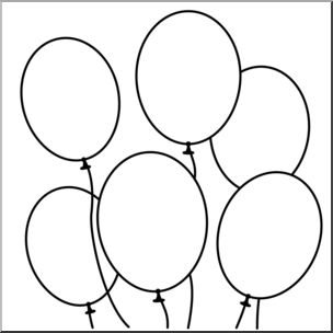 Clip Art: Balloons B&W