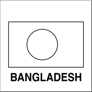 Clip Art: Flags: Bangladesh B&W