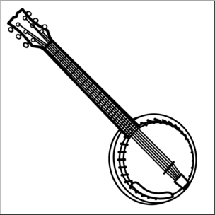 Clip Art: Banjo B&W