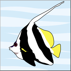 Clip Art: Fish: Banner Angelfish Color