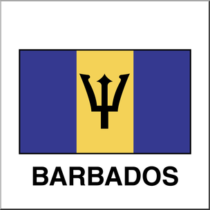 Clip Art: Flags: Barbados Color