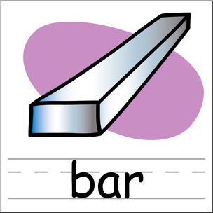 Clip Art: Basic Words: Bar Color Labeled