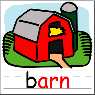 Clip Art: Basic Words: -arn Phonics: Barn Color