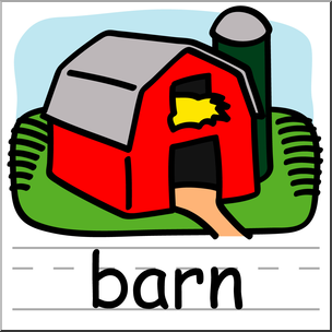 Clip Art: Basic Words: Barn Color Labeled