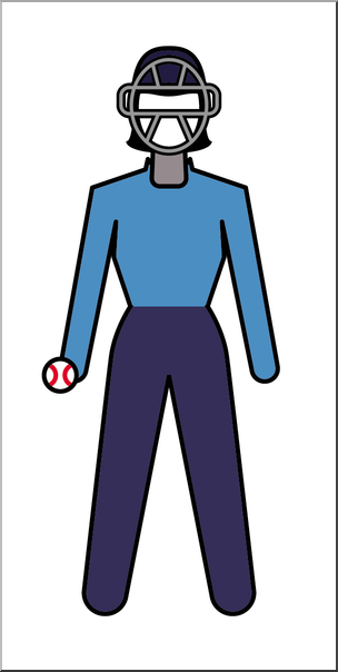 Clip Art: People: Sports Officials: Baseball Umpire Female Color