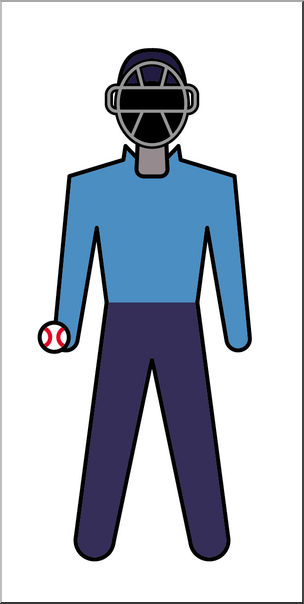 Clip Art: People: Sports Officials: Baseball Umpire Male Color