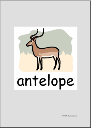 Clip Art: Basic Words: Antelope Color (poster)