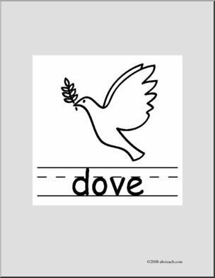 Clip Art: Basic Words: Dove B/W (poster)
