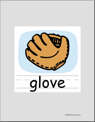 Clip Art: Basic Words: Glove Color (poster)