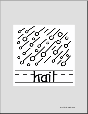 Clip Art: Basic Words: Hail B/W (poster)