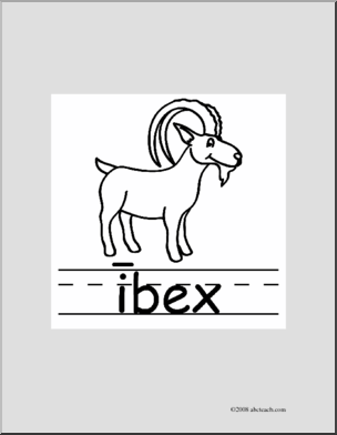 Clip Art: Basic Words: Ibex B/W (poster)