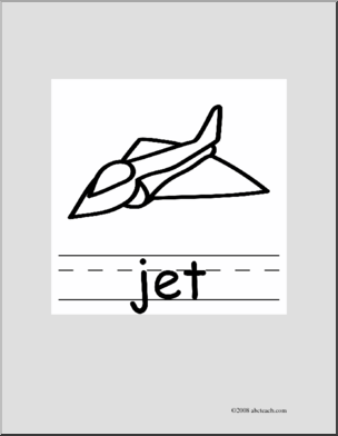 Clip Art: Basic Words: Jet B/W (poster)