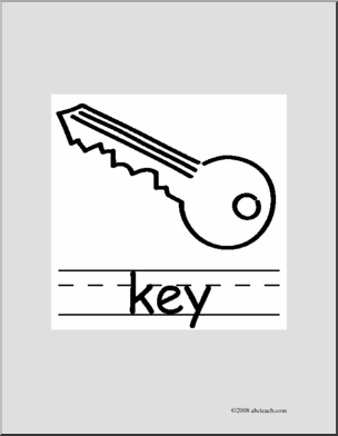 Clip Art: Basic Words: Key B/W (poster)
