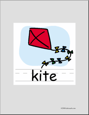 Clip Art: Basic Words: Kite Color (poster)