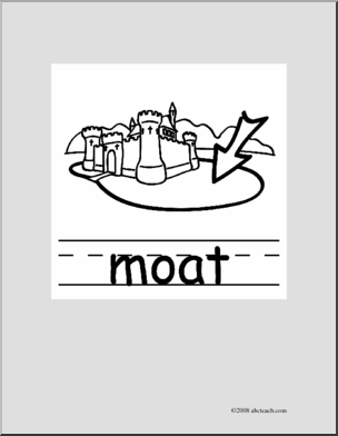 Clip Art: Basic Words: Moat B/W (poster)
