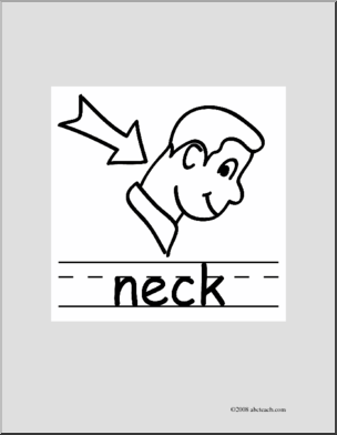 Clip Art: Basic Words: Neck B/W (poster)