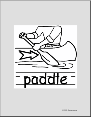 Clip Art: Basic Words: Paddle B/W (poster)