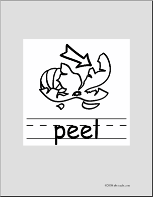 Clip Art: Basic Words: Peel B/W (poster)