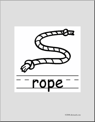 Clip Art: Basic Words: Rope B/W (poster)