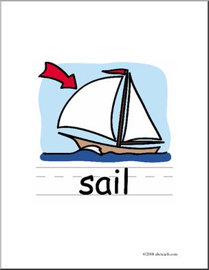 Clip Art: Basic Words: Sail Color (poster)