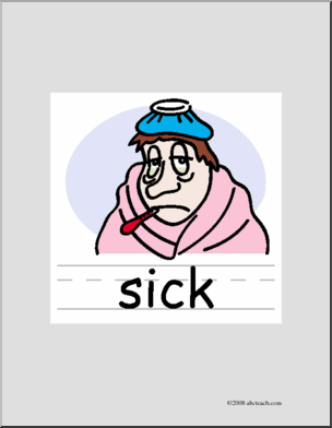 Clip Art: Basic Words: Sick Color (poster)