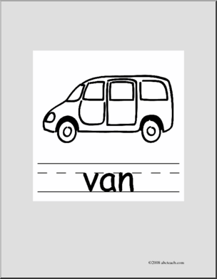 Clip Art: Basic Words: Van B/W (poster)