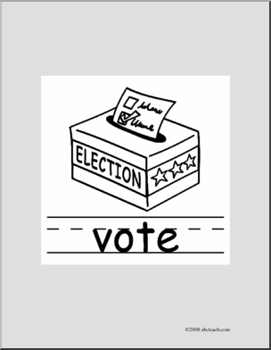 Clip Art: Basic Words: Vote B/W (poster)