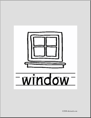 Clip Art: Basic Words: Window B/W (poster)