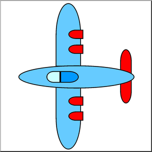 Clip Art: Basic Shapes: Airplane Color