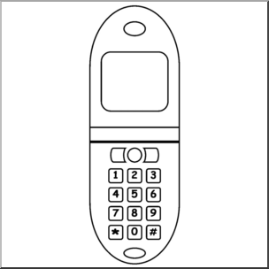Clip Art: Basic Shapes: Cell Phone B&W