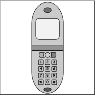 Clip Art: Basic Shapes: Cell Phone Grayscale